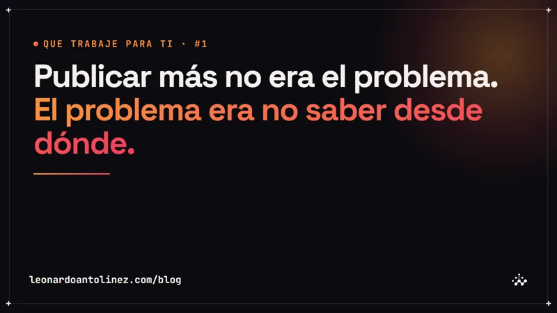 Publicar más no era el problema: el problema era no saber desde dónde